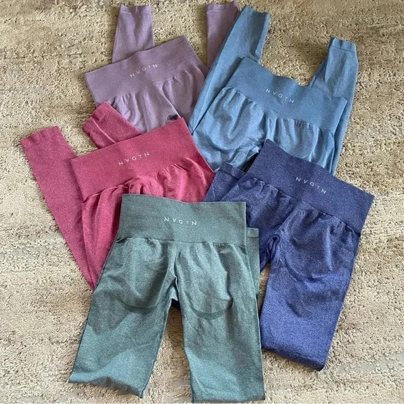 NVGTN Contour Seamless Forest Green Gym Leggings Yoga Pants Compression: Small - Picture 10 of 10